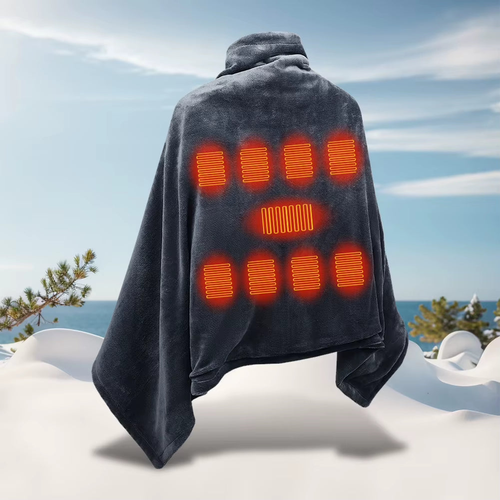 USB Soft Thermal Blanket 3 Temperature Adjustment Electric Heating Blanket Wireless Heated Blanket for Indoor Outdoor